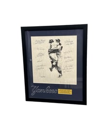 New York Yankees Multi Signed Tribute Print Framed Display