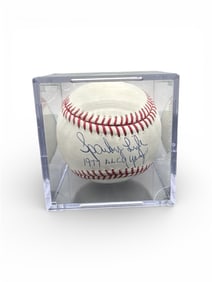 Sparky Anderson Signed Baseball with Inscription and Display Case