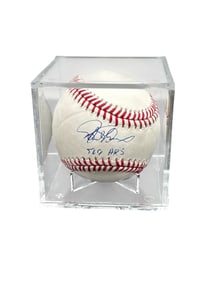 Rafael Palmeiro Autographed Major League Baseball with Career Milestone Inscription