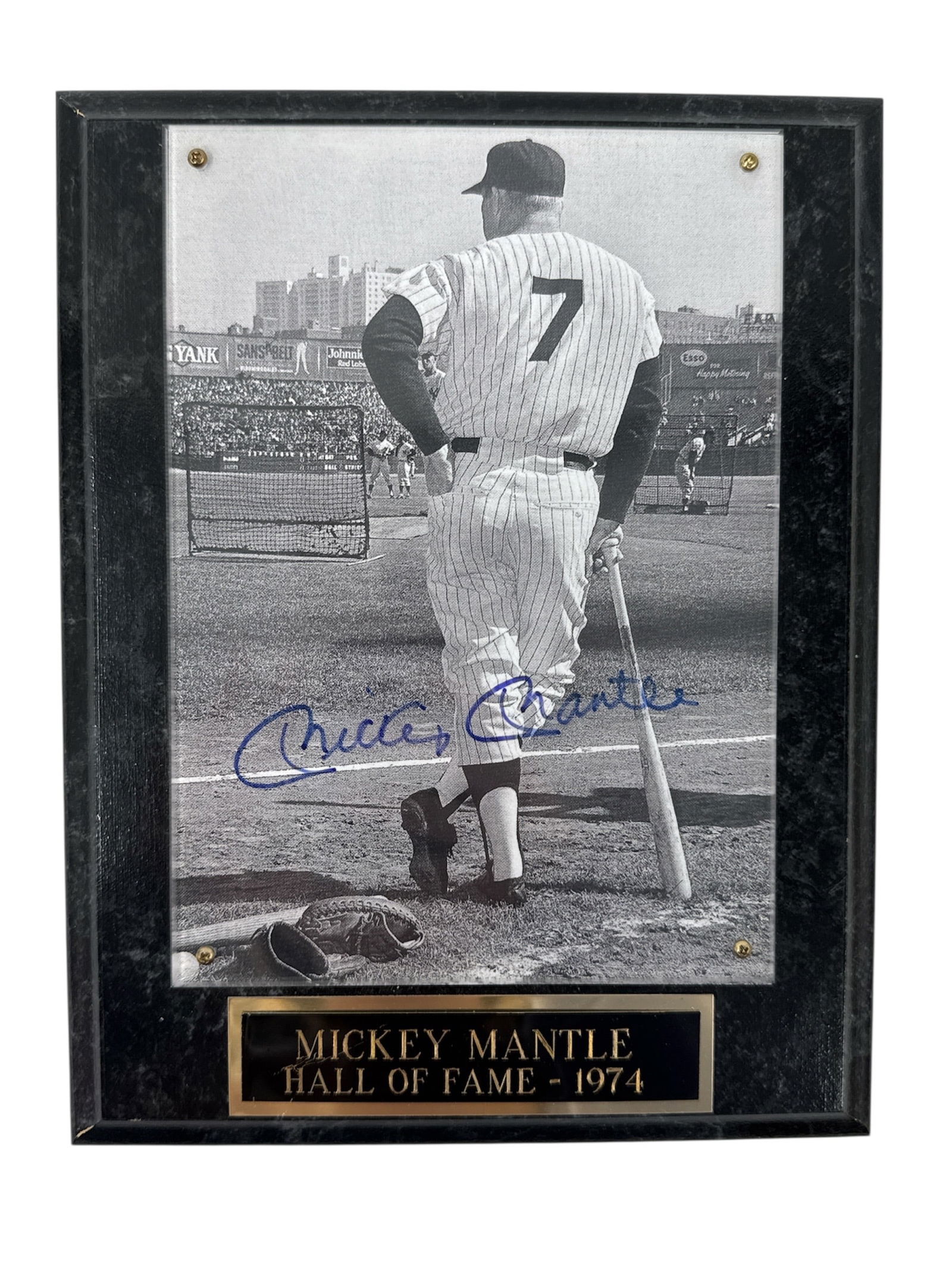 Mickey Mantle Signed New York Yankees Photograph Hall of Fame 1974 with COA (1 of 2)