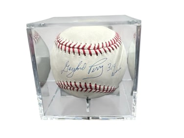 Gaylord Perry Signed Rawlings Official Major League Baseball with 314 Wins Inscription