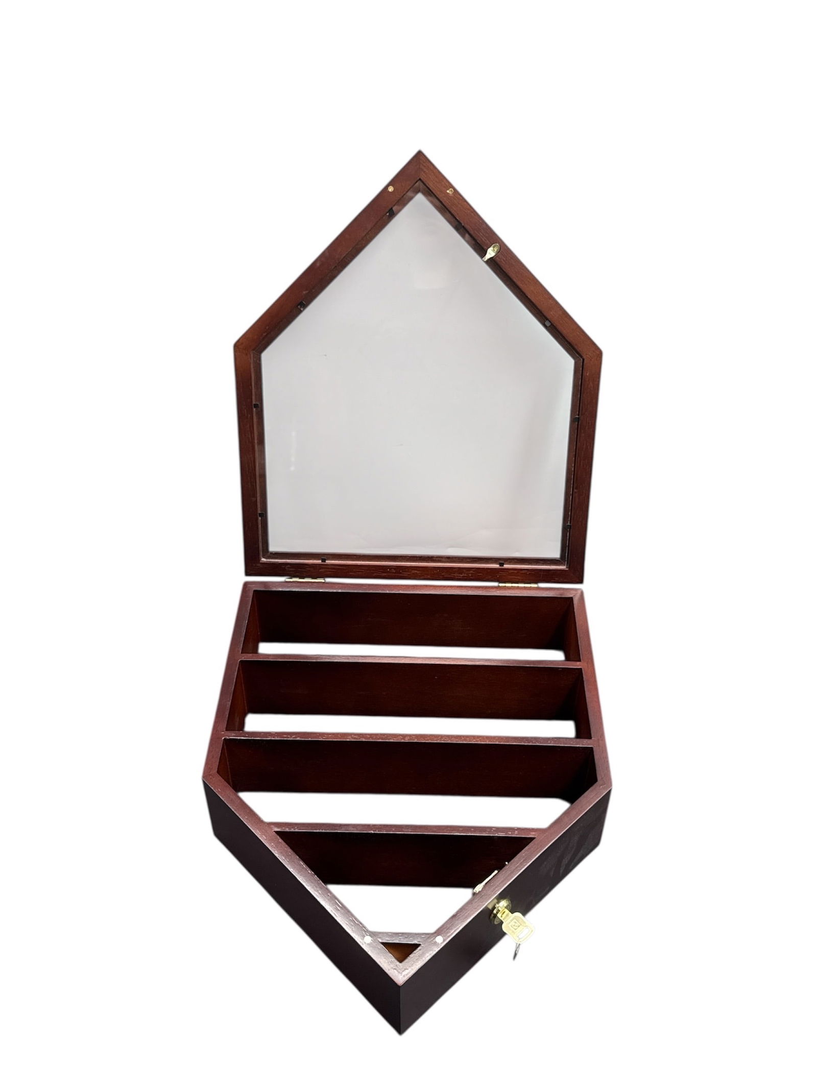 Locking Wood and Glass Display Case - 2