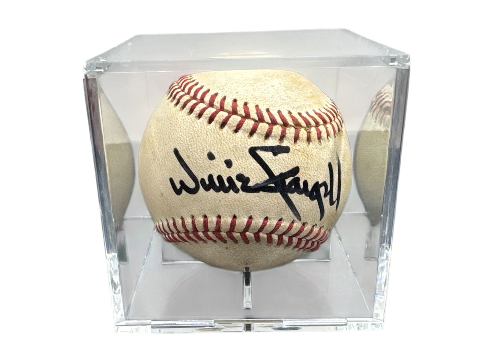Willie Stargell Signed Official Major League Baseball with JSA Authentication: This Rawlings Official Major League Baseball has been hand signed by Pittsburgh Pirates legend and Hall of Famer Willie Stargell. The autograph is executed in bold black ink and is prominently