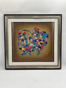 "Dancing Scaramouches" by Anatole Krasnyansky (Ukraine, 1930-2023) Serigraph