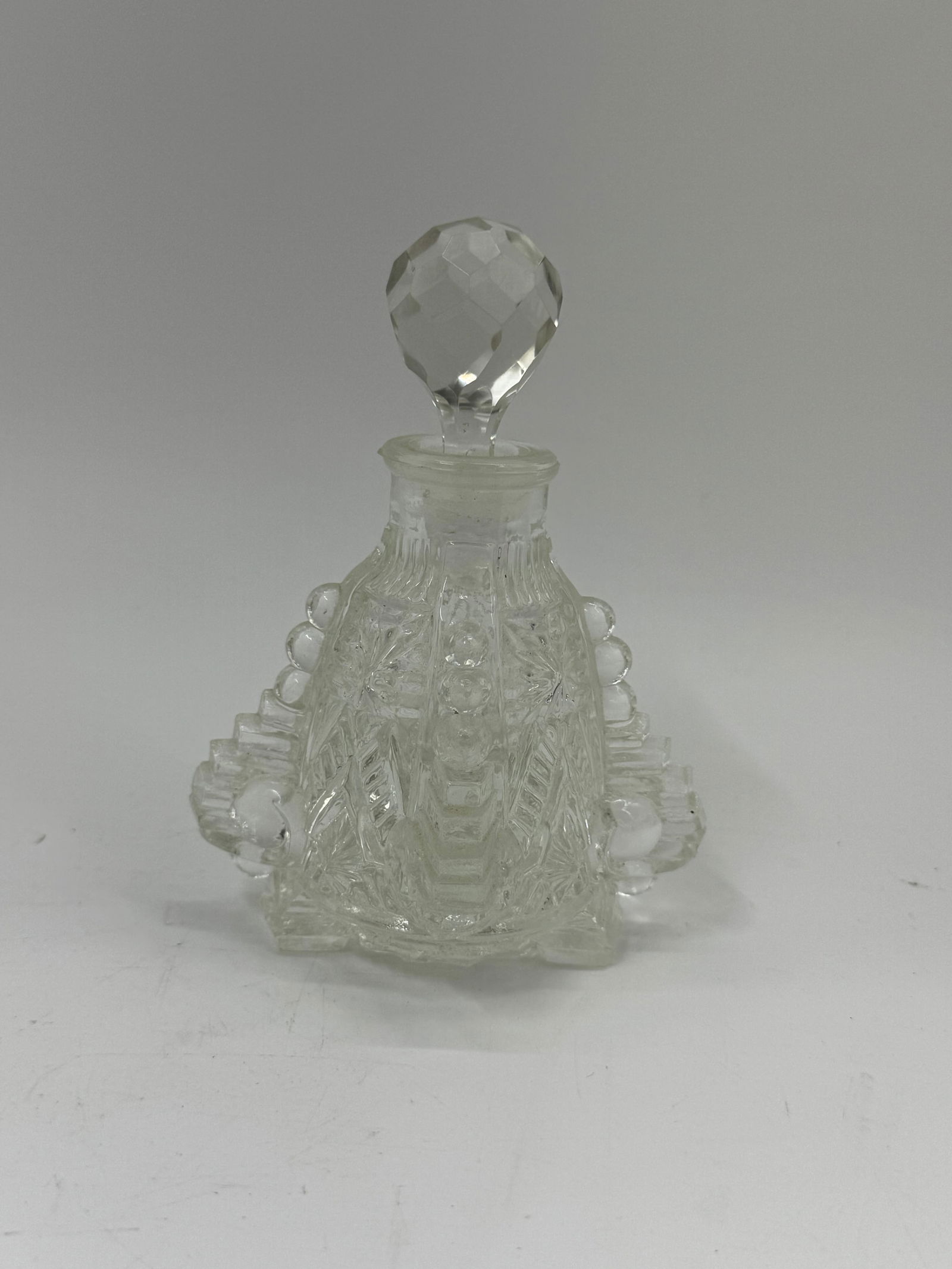 Cut Glass Perfume Bottle with Stopper (1 of 3)