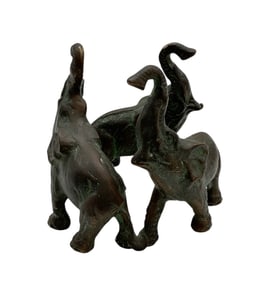 Triple Luck Elephant Sculpture