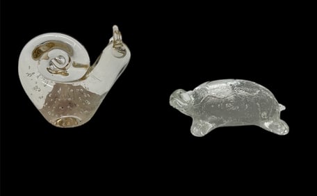 Murano Style Snail & Turtle Paperweights