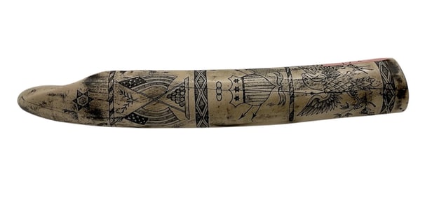 Carved Bone Featuring Ships & Sailors