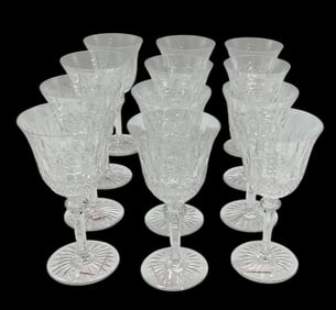 RARE set of 12 Saint Louis "Tommy" Crystal Stemware