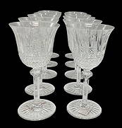 Saint-Louis Tommy Pattern Crystal Wine Glasses: Saint-Louis Tommy pattern crystal wine glasses or water goblets, renowned for their intricate hand-cut design and quality craftsmanshipDimensions:7x4