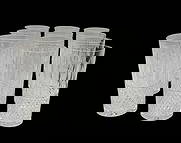 Set of Twelve (12) Saint-Louis Tommy Clear Crystal Highball Glasses: This is a stunning and extensive set of twelve (12) clear crystal highball tumblers in the timeless "Tommy" pattern by the prestigious French cristallerie Saint-Louis. First introduced