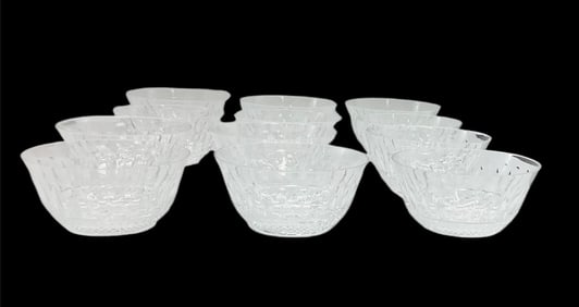 Set of 12 Saint-Louis Caton Diamond-Cut Pattern Biwks