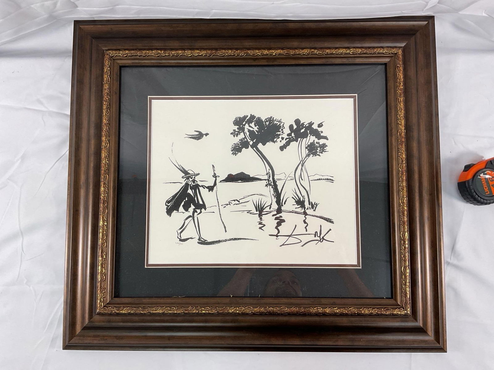 Salvador Dalí Don Quixote L.E Etching w/ Papers:  Salvador Dali limited edition 306/500 titled "Transportation suite man with a walking stick". Includes COA. Medium: EtchingDimensions: H:23in L:25in approx