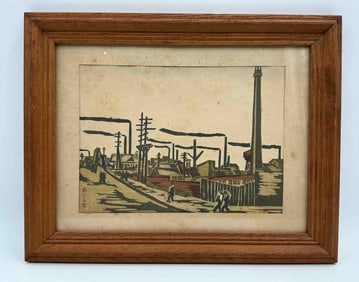 Maekawa Senpan: Honjo Factory District 100 New Views Tokyo Woodblock