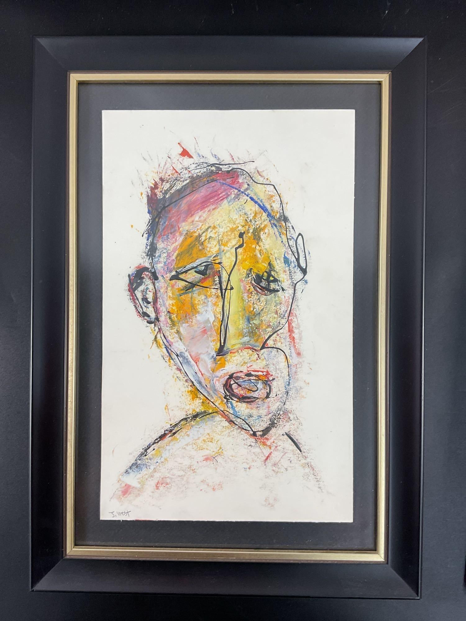 Mixed Media Abstract Portrait By J. West (1 of 3)