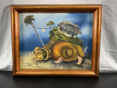 "The Burden of Home" by Carlos Yordis (Cuban) Acrylic on Canvas