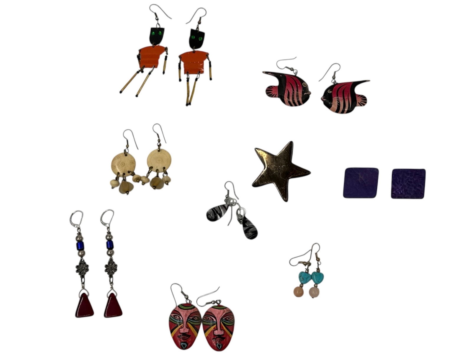Gloria Landsman Pierce Handcrafted Earrings and Pin Jewelry Group (1 of 3)
