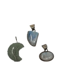 Group of Sterling Silver and Gemstone Pendants