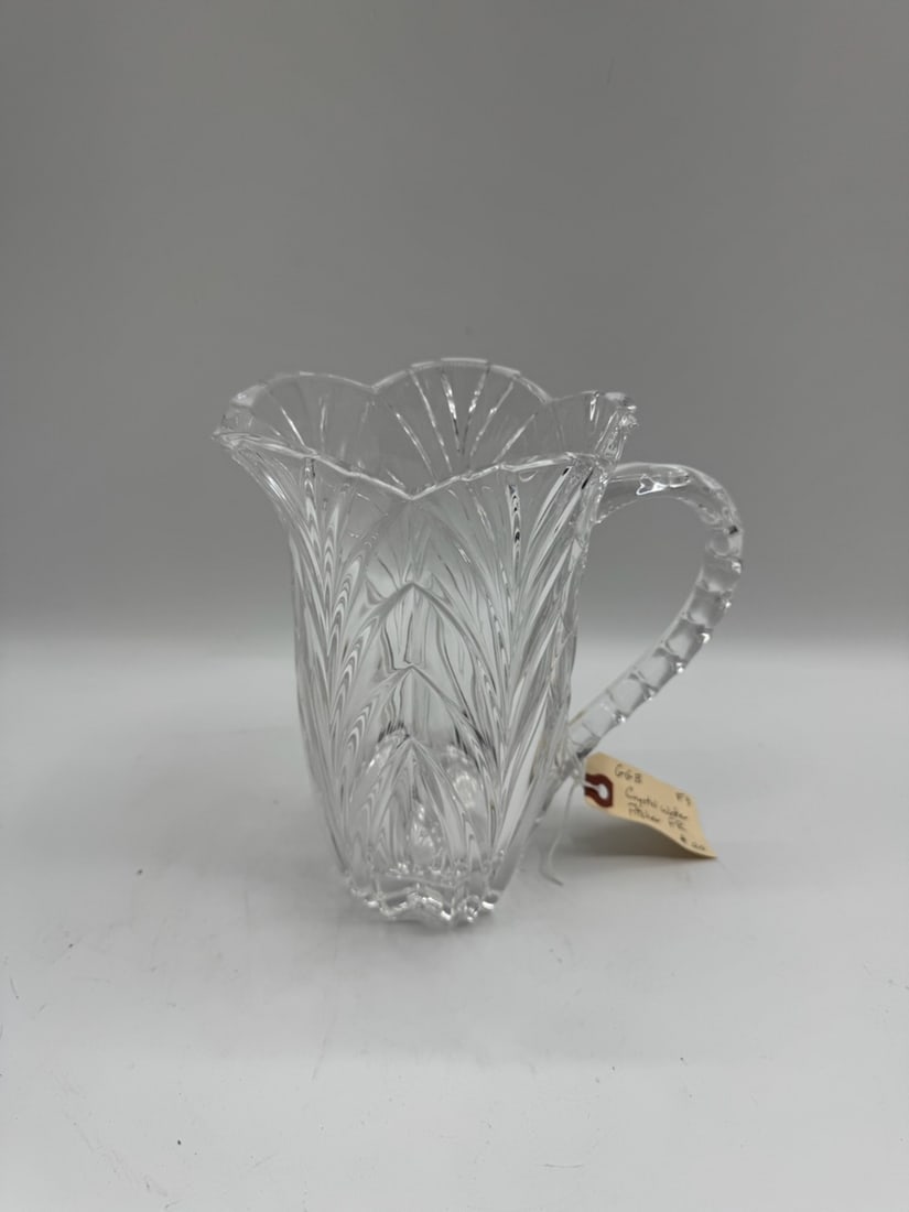 Lead Crystal Pitcher with Leaf Design (1 of 3)