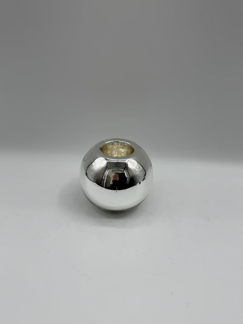 Czech Hand Blown Mirrored Glass Vase (1 of 2)