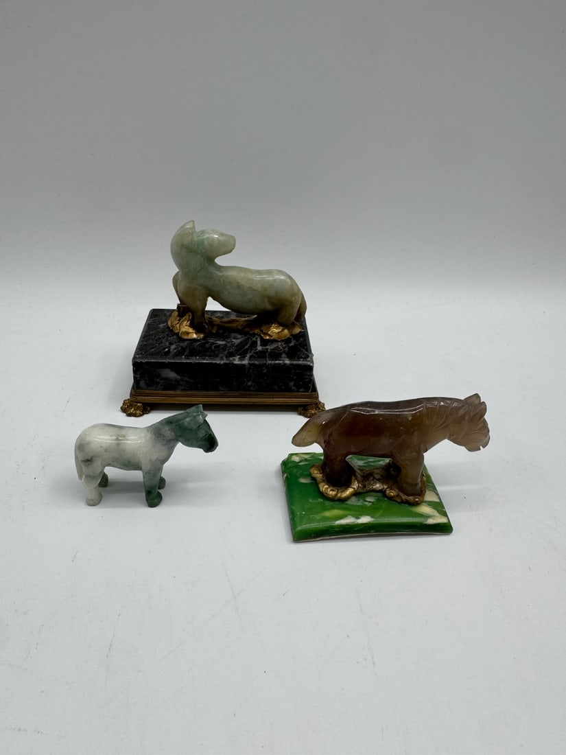 Hand Carved Chinese Jade Diminutive Animals (1 of 2)
