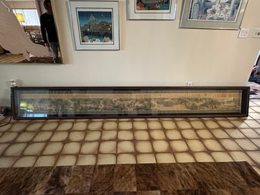 Framed Chinese Ink Landscape Scroll