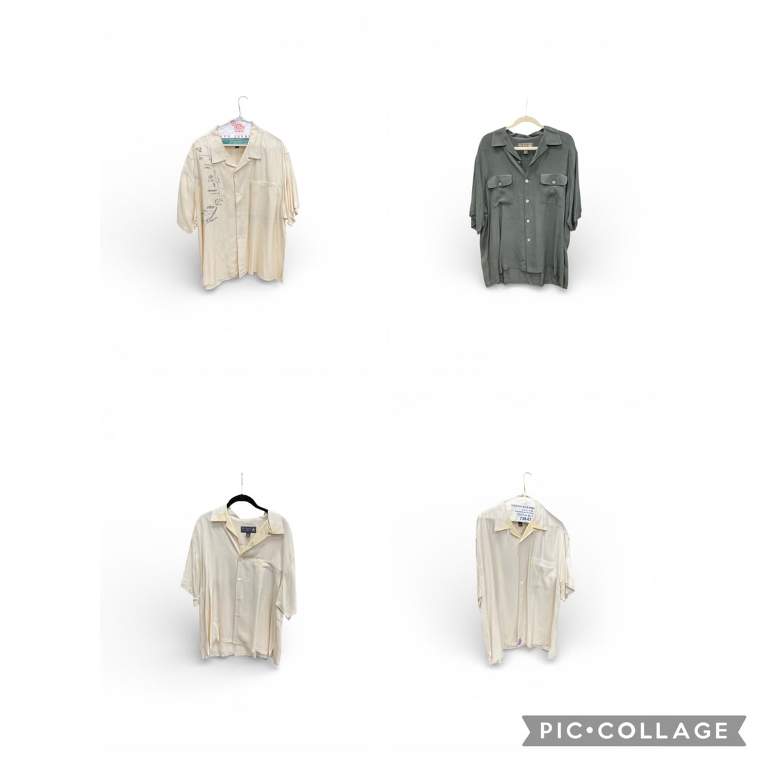 Lot of 4 Nat Nast Luxury Originals 100% Silk Men's Shirts: This premium collection features four short-sleeve button-down shirts from the Nat Nast Luxury Originals line, a brand established in 1946 and renowned for its hi