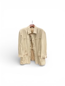 Brioni for Harrods Men's Beige Silk and Cotton Lightweight Jacket size 58