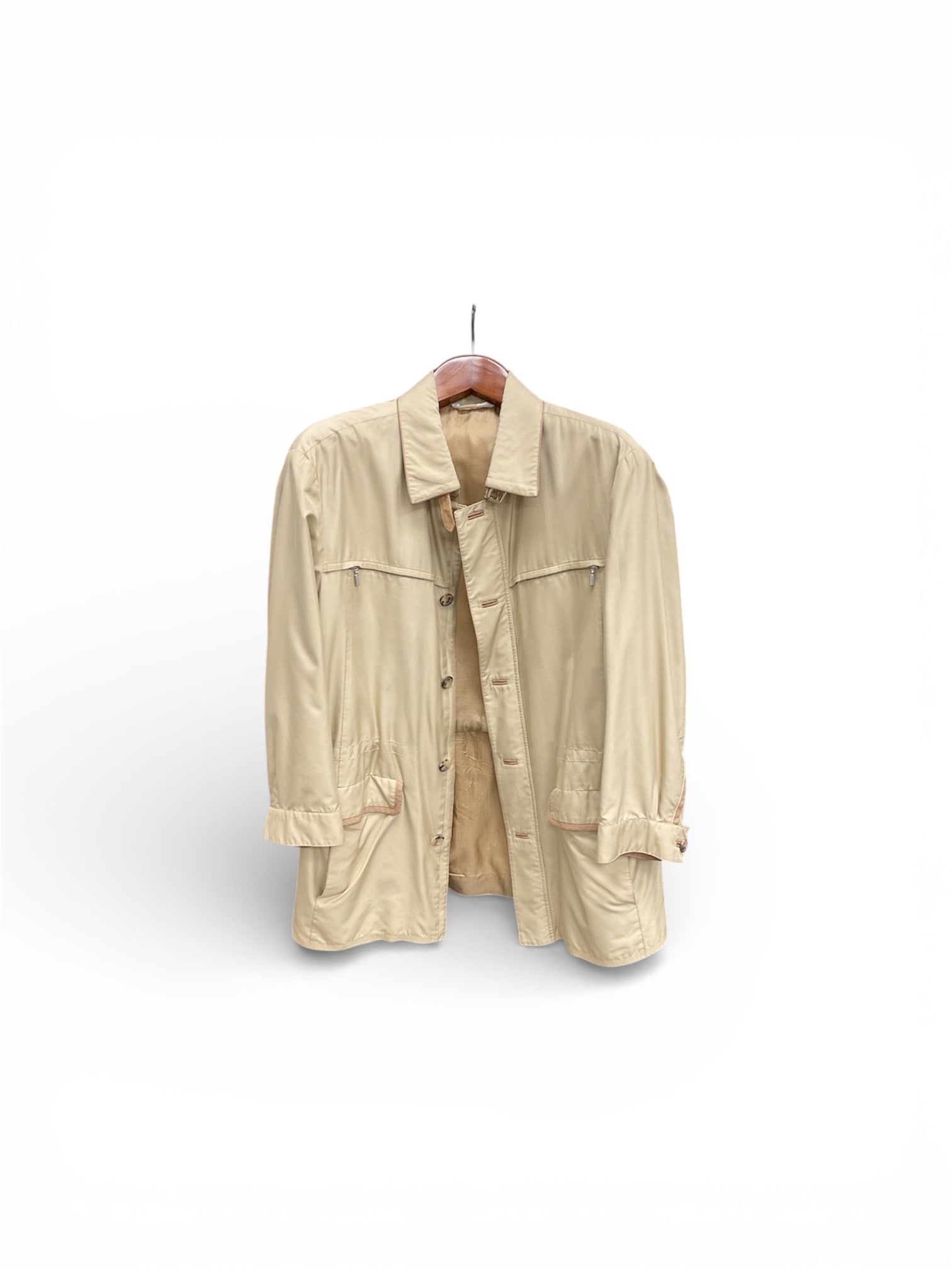 Brioni for Harrods Men's Beige Silk and Cotton Lightweight Jacket size 58 (1 of 4)