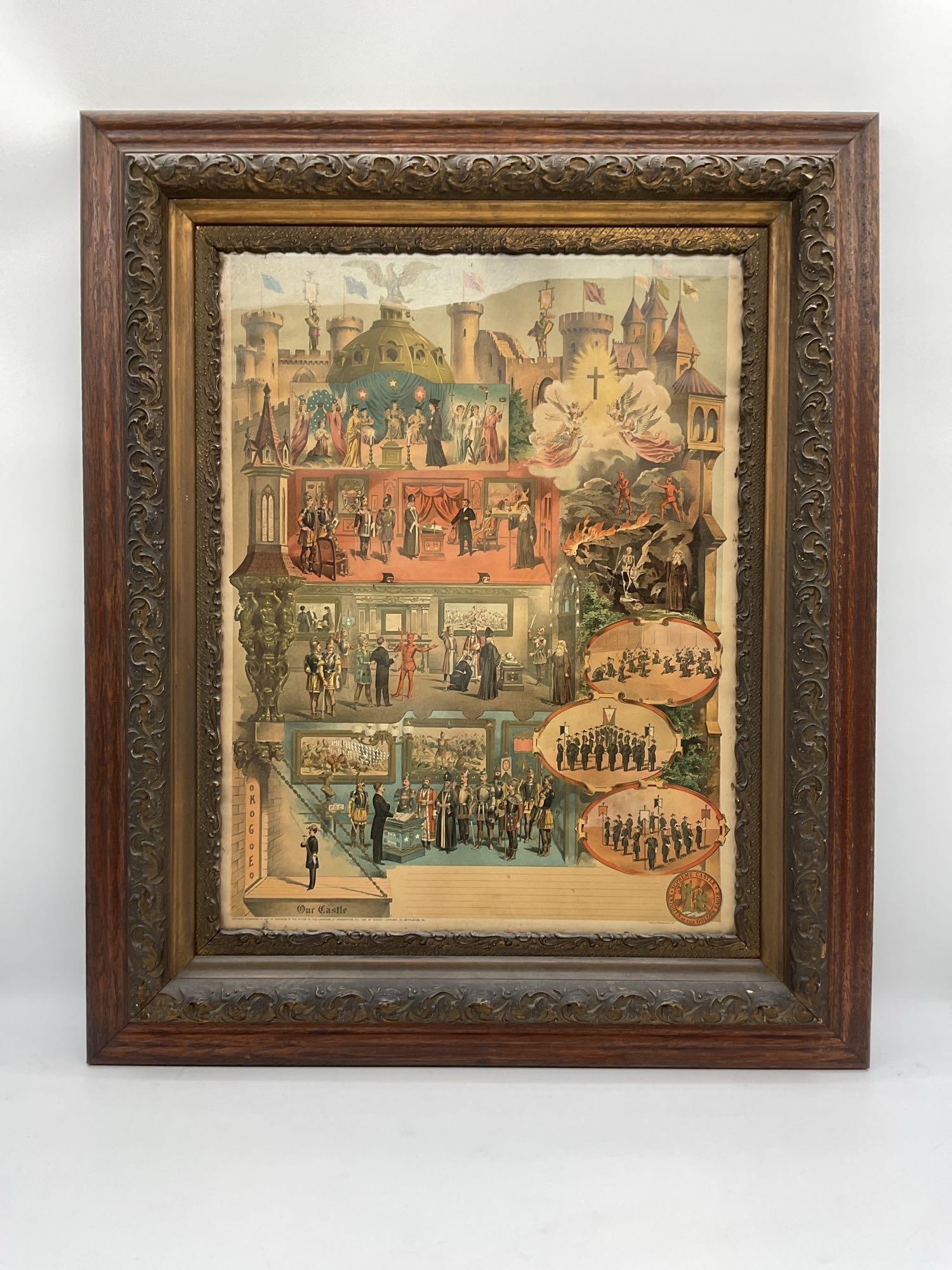 Knights of the Golden Eagle by Lawrence (1890-1920)Sacket& Williams(1887-1945)Chromolithograph (1 of 3)