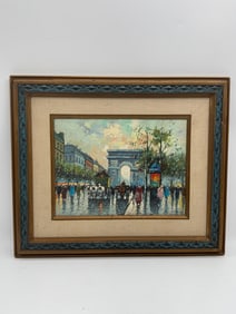 "Champs-Élysées" by Antoine Blanchard (France, 1910-1988) Oil on Canvas