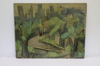 Oil Painting on panelwood Signed Herskowitz 1959