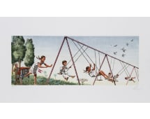 Vic Herman Swinging High: Artist: Vic Herman Title: Swinging High Medium: Lithograph On Paper Date: 1979 Edition: AP Size: 23 x 29 inches Additional Details: Hand signed and numbered. artwork is in excellent condition.