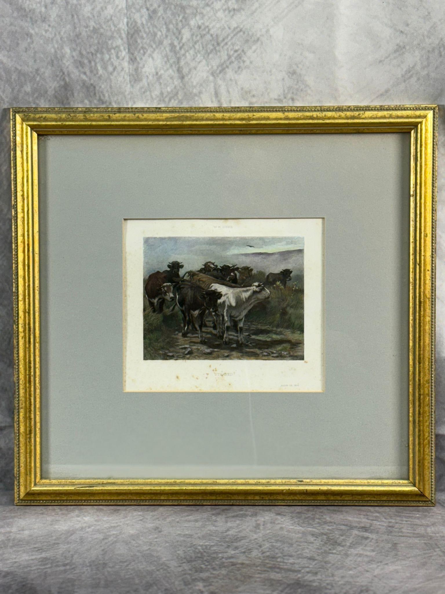 "Strayed" by W.H. Howe: "Strayed" by W.H. Howe, print on paper, H16in L17in approx