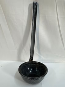 Antique Soup Laddle . Dark Grey. - Graniteware Box 1 - Photo 4