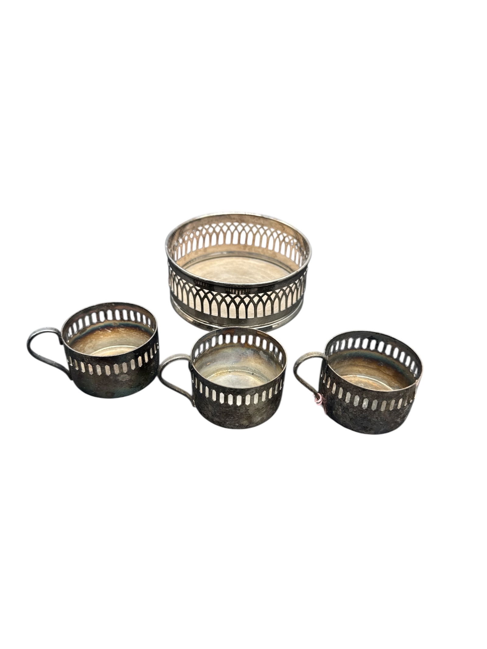 Bellini Silver Plated Cup Set with Tray - 2