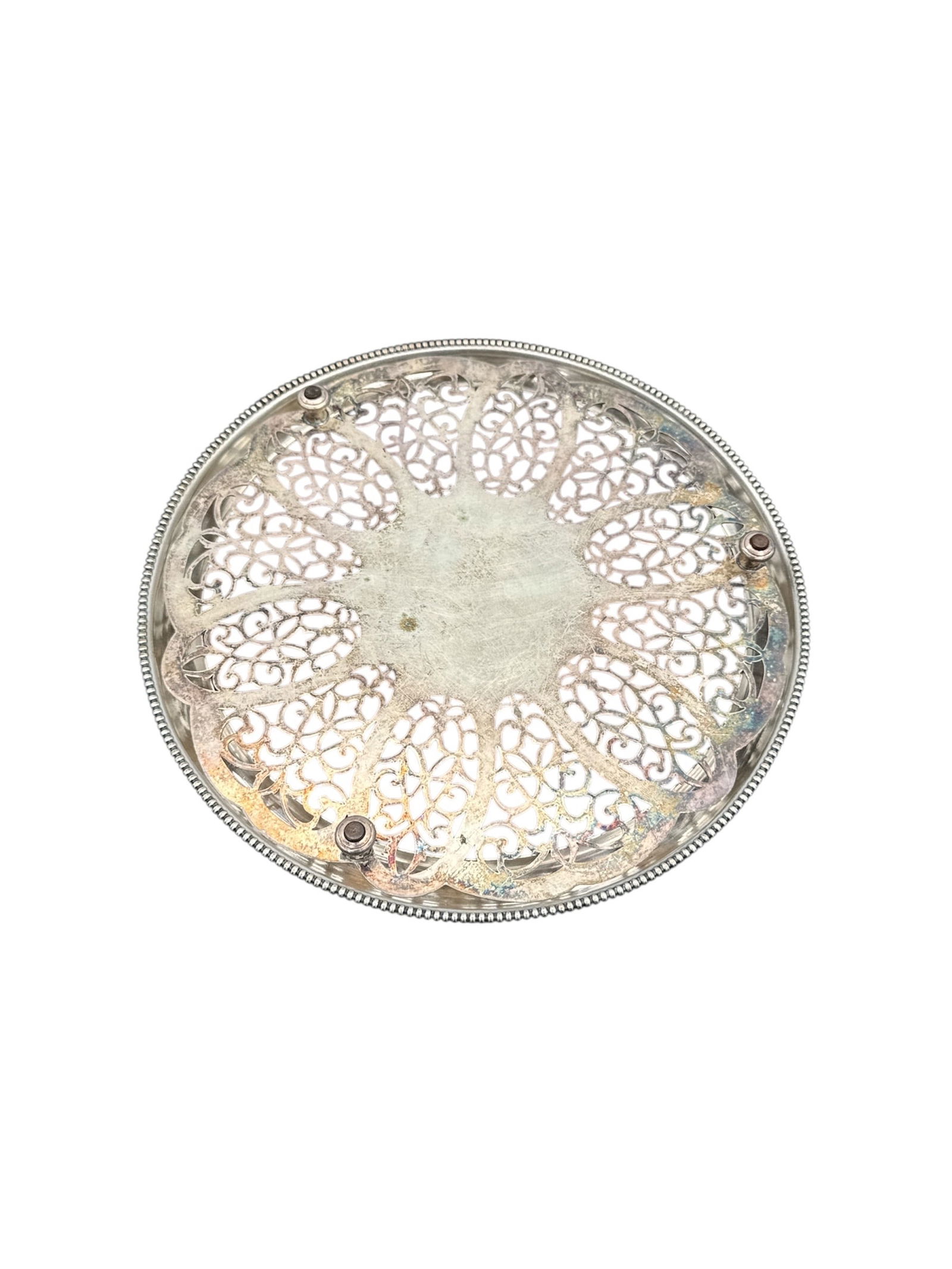 Silver Plate Coaster with Pierced Design - 2