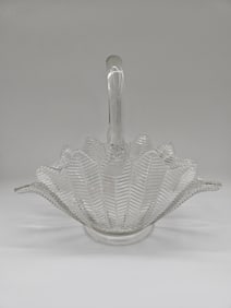 Clear Glass Basket with Handle