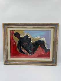 Modern Abstract Painting of Reclining Figure 35/120, Artist Unknown