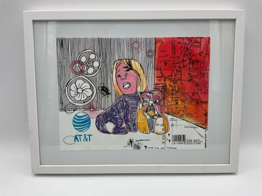 AT&T and West Palm Map by Daniel Garcia (Cuban/American) Mixed Media