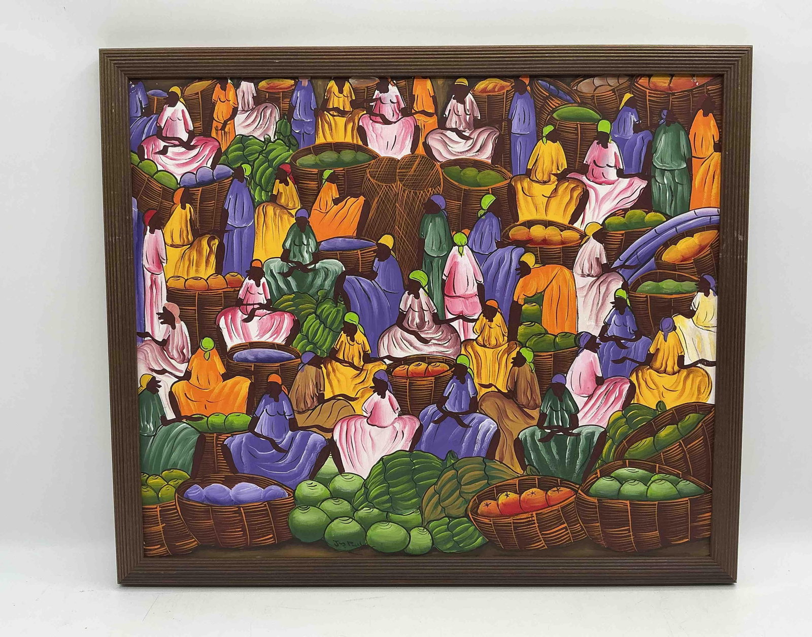 Market Place by Jean Paul (Haiti) Oil on Canvas (1 of 2)
