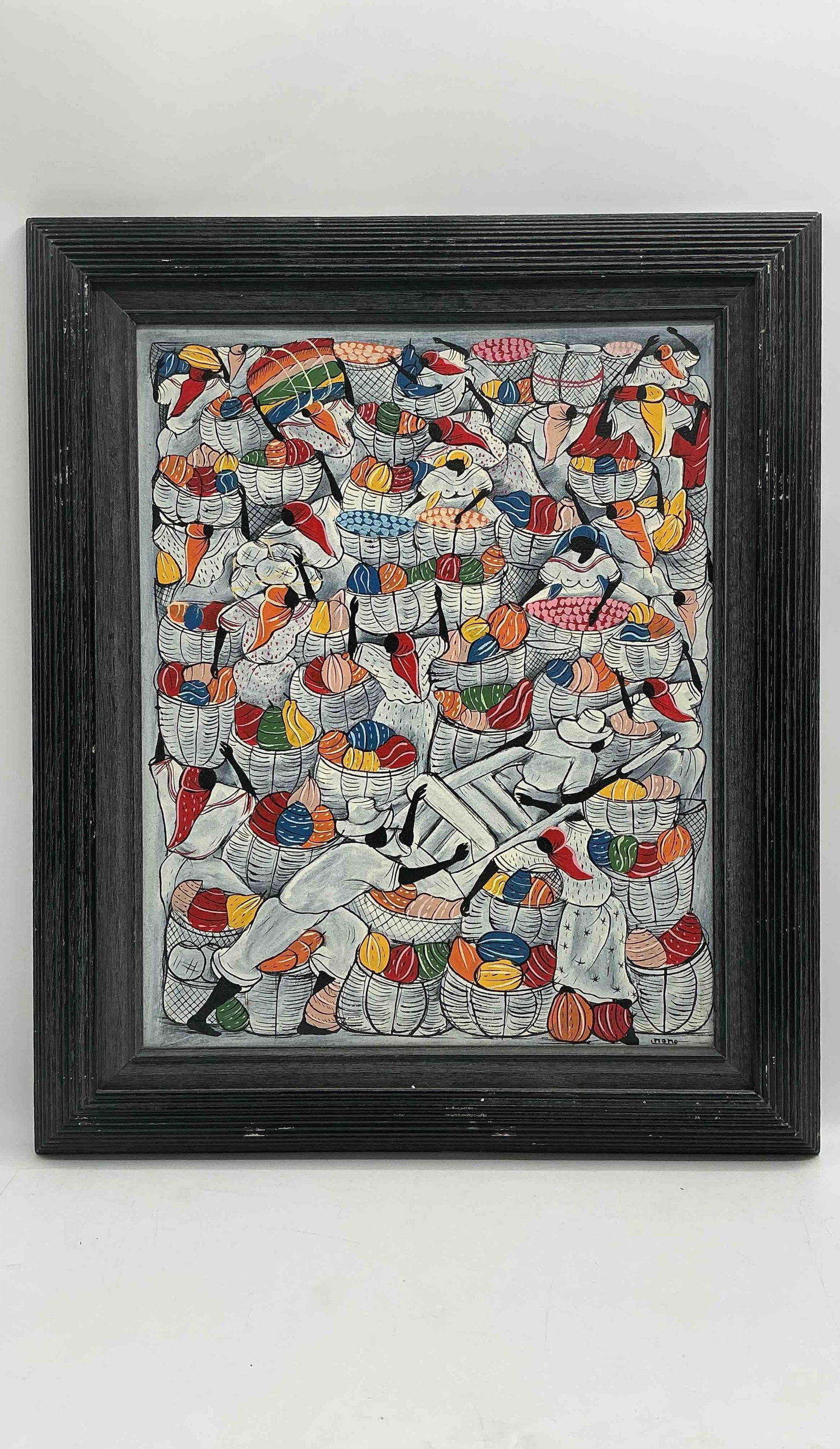 "Fruit in White Baskets" by Momo (American, b.1974) Acrylic on Canvas with Paperwork (1 of 3)