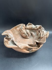 Handcrafted Studio Pottery Freeform Ruffled Bowl