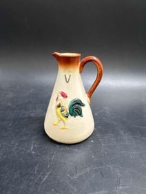 Vintage Ceramic Pitcher with Rooster Motif