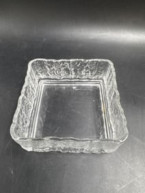 Vintage Textured Glass Square Dish