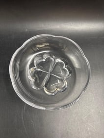 Vintage Clear Glass Clover Dish