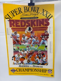 Super Bowl XXII Redskins vs Broncos Poster