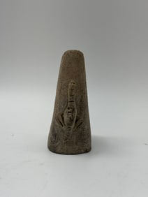 Pre-Colombian Stone Effigy Whistle with Alligator Motif