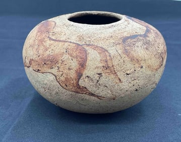 Southwest Style Gourd Vase with Bird Motif