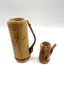 Handcrafted Bamboo Mugs with Pyrography Art – Hawaii State Park